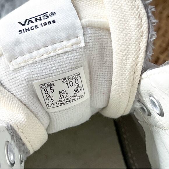 Vans U Sk8-Hi Faux Fur Drizzle Blanc-De-Blanc High Top Sneakers Women’s Size 10 - Picture 8 of 8